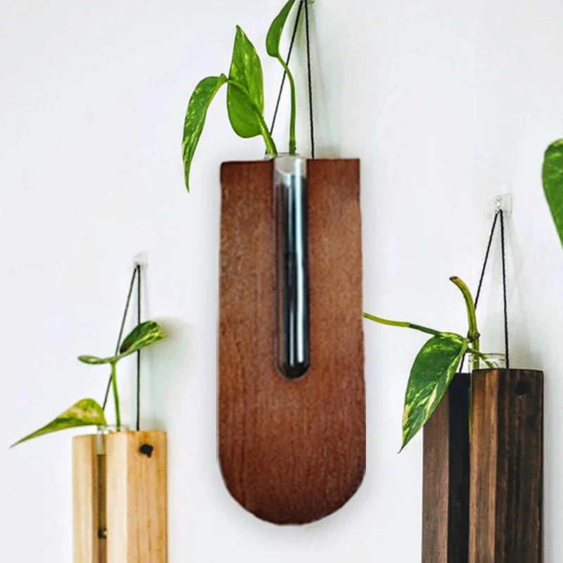 Solid Wood Wall Hanging Vase