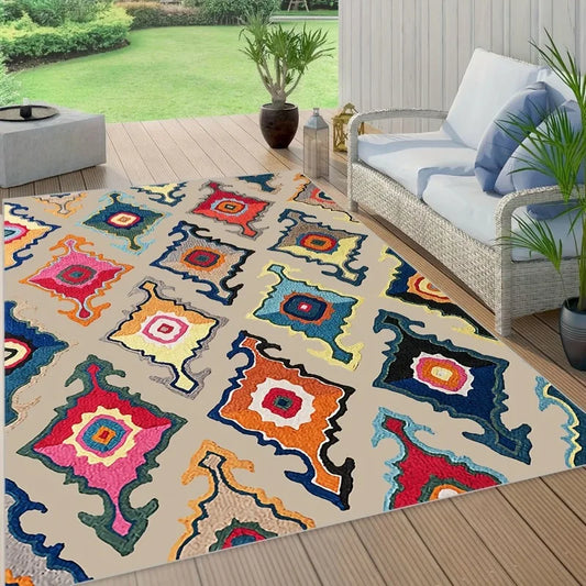 Colorful Moroccan Indoor/Outdoor Area Rug