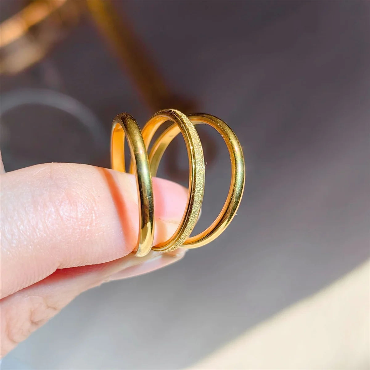 Tiny Gold Stackable Ring Set