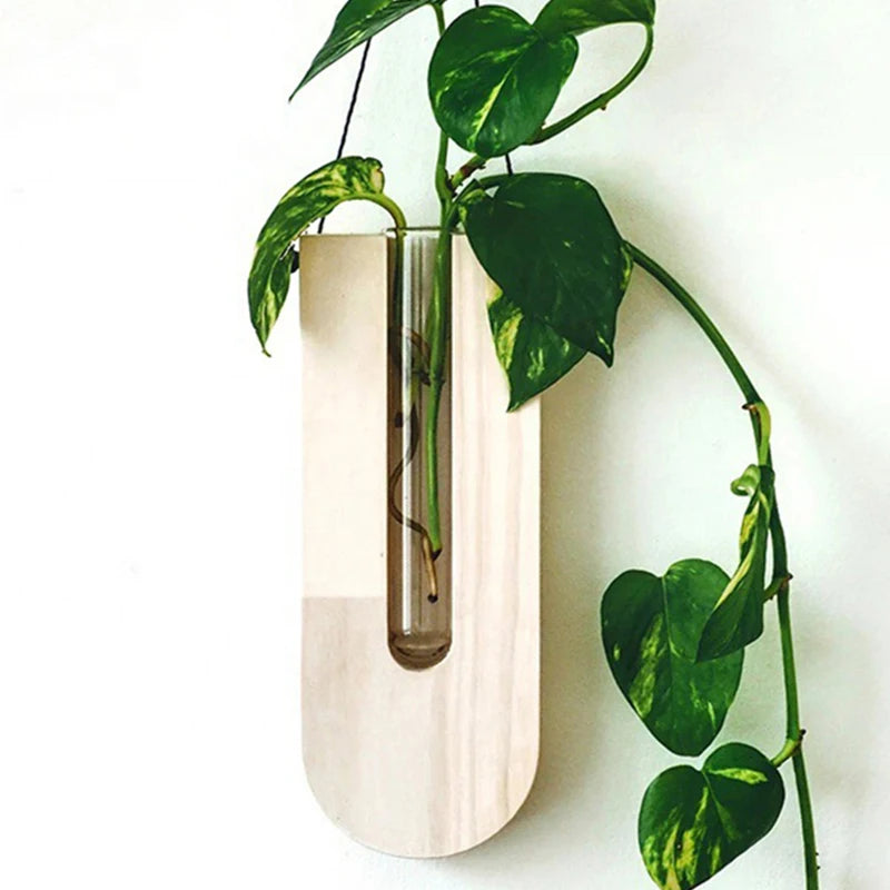 Solid Wood Wall Hanging Vase